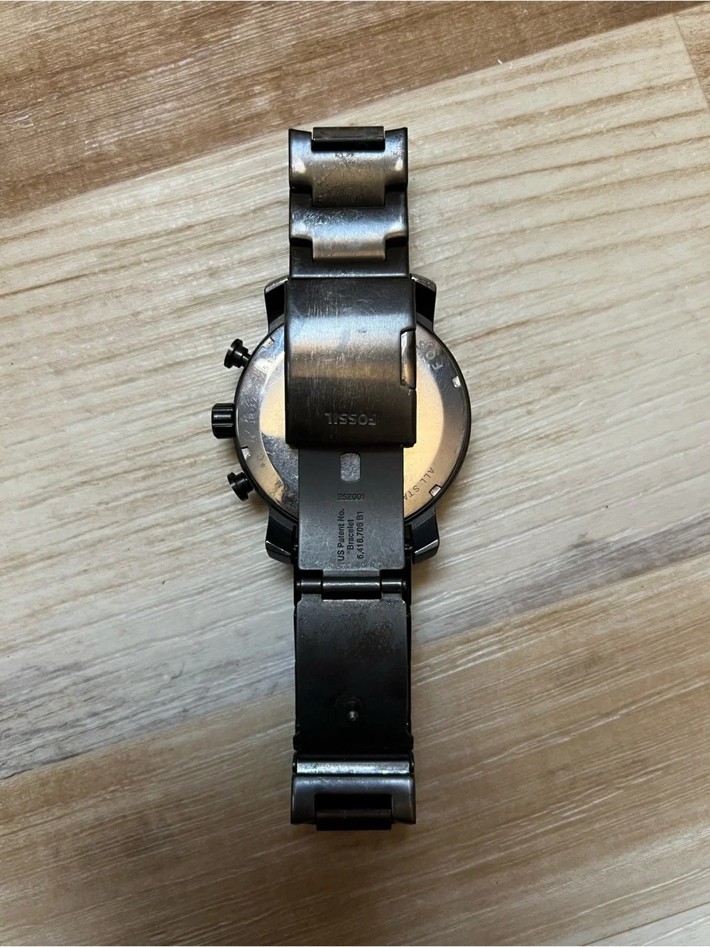 Fossil Black Gunmetal Stainless Steel Chronograph Watch